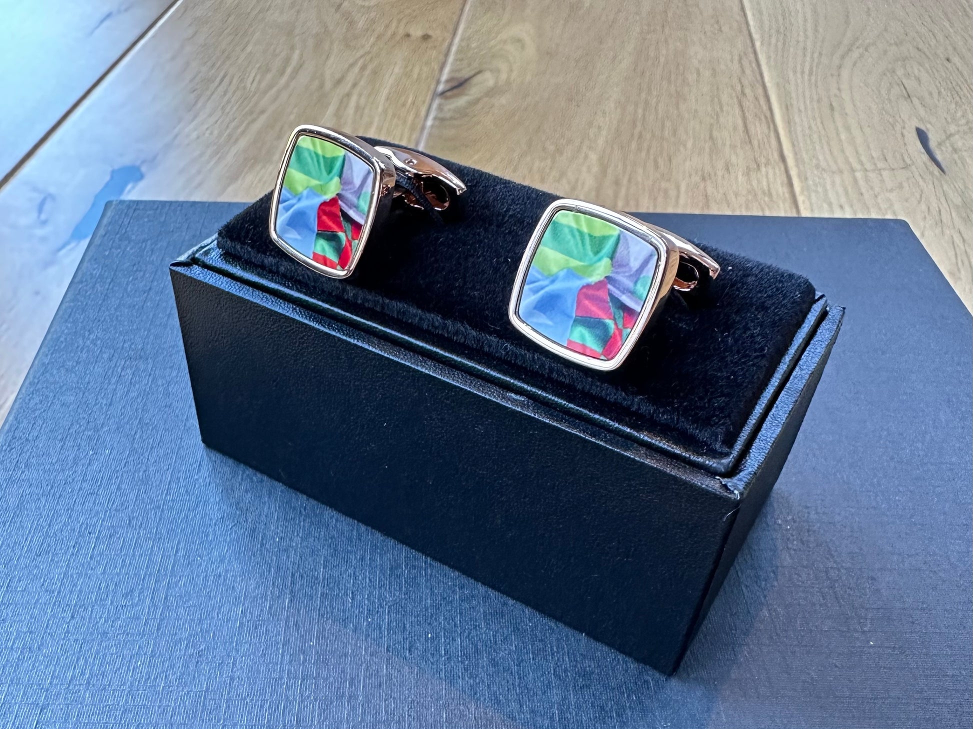 Rose Gold Cufflinks, Jockey Print, Horse Racing Gift